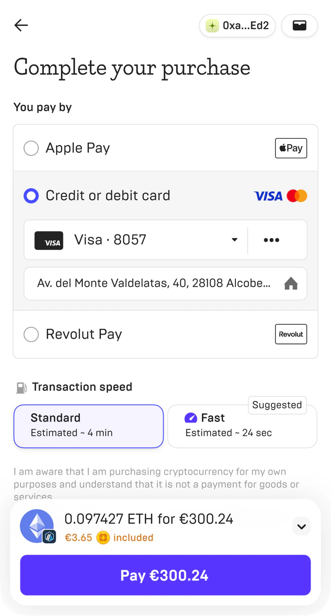 Complete your purchase checkout screen
